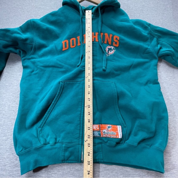 MIAMI Dolphins NFL Team Apparel Green Full Zip Hoodie Size Medium - Picture 10 of 11